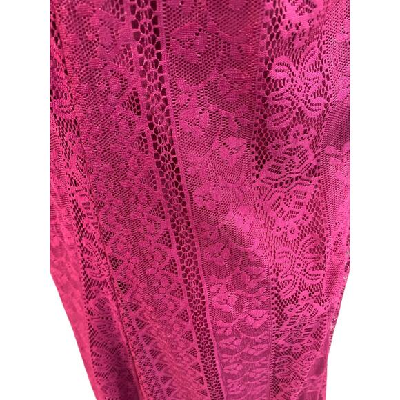 Large Xhilaration Womens Raspberry Stretch Lace Lined Shift Dress Sleeveless - Picture 7 of 10